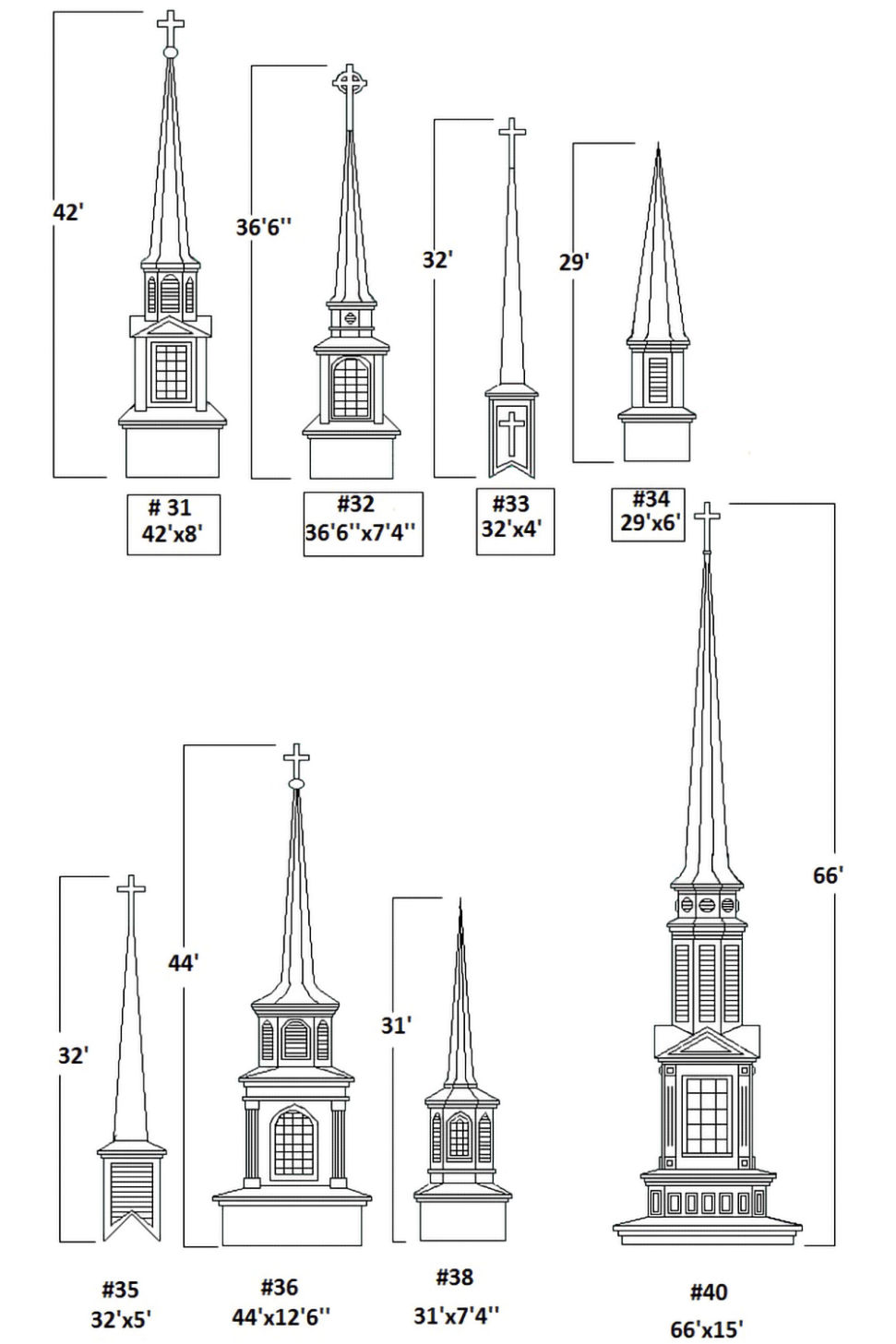 Model Drawings Steeples / Cupolas Schafer Mfg. Co. Troutman, NC